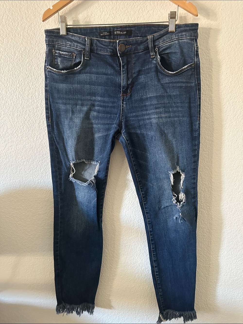 STS Blue Emma Ankle Skinny Jeans with Frayed Hem